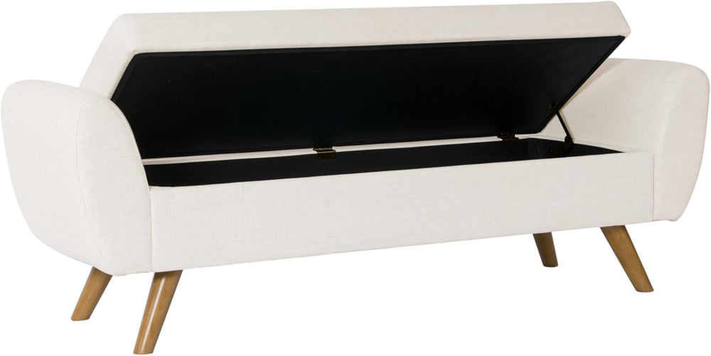 HomePop Modern Storage Bench with Wood Legs |Homepop Home Décor|Bench with St...
