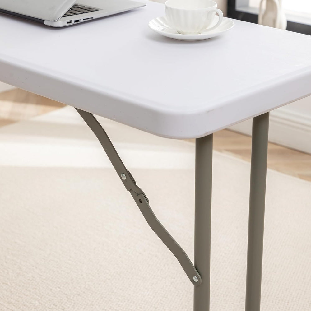 BTExpert 5-Foot Narrow Plastic Folding Training Table, 60” x 18” Portable Com...