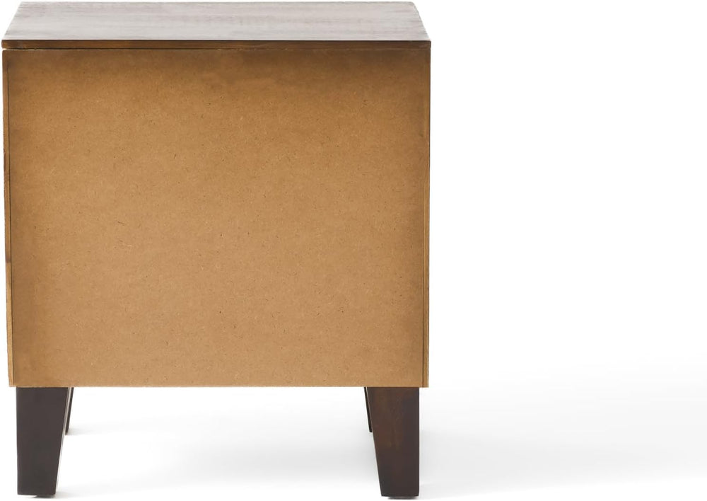 roomfitters Industrial Brown Acacia Wood End Table, Luxury 1-Drawer Storage N...