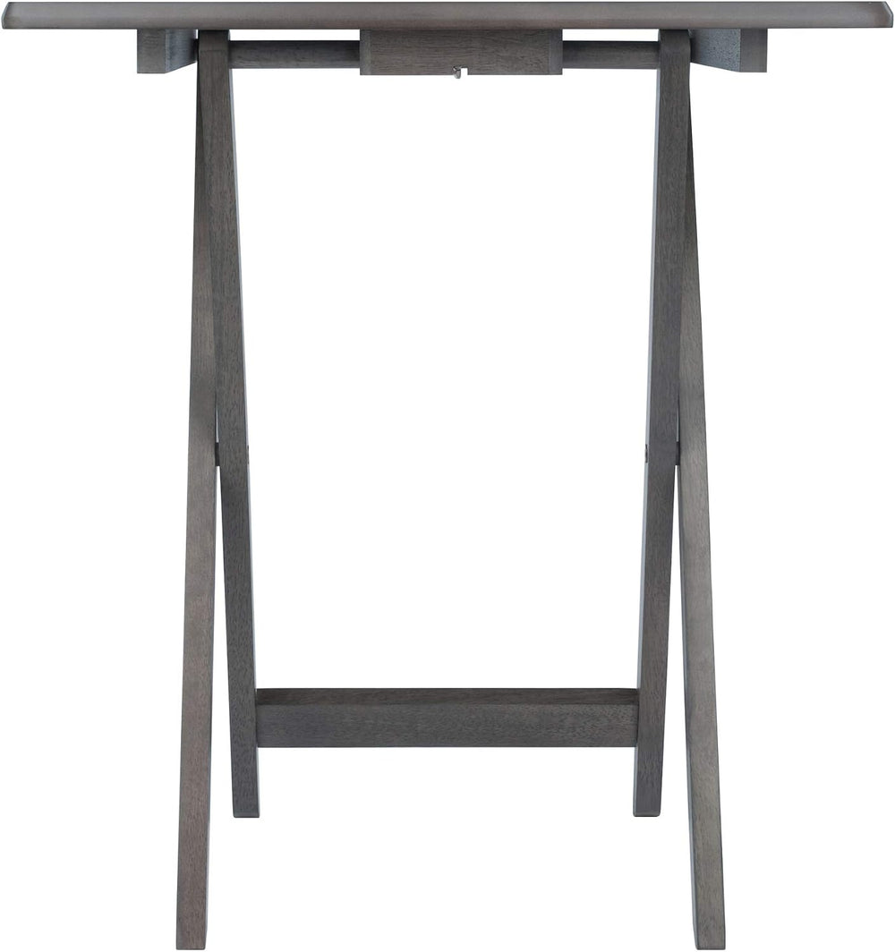 WINSOME Dorian Oversized Snack Table Set, Oyster Gray (Brown Base) (replace c...
