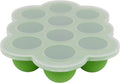 WeeSprout Silicone Freezer Tray with Clip on Lid Perfect Food Storage Container for Homemade Baby Food, Vegetable, Fruit Purees, and Breast Milk (Bright Green, Ten 1.5 Ounce Sections)