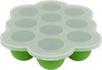WeeSprout Silicone Freezer Tray with Clip on Lid Perfect Food Storage Container for Homemade Baby Food, Vegetable, Fruit Purees, and Breast Milk (Bright Green, Ten 1.5 Ounce Sections)