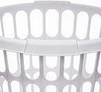 10-Pack Round White Plastic Laundry Basket, Suitable for Use in Bathrooms, Laundry Rooms, Bedrooms and Dormitories, Lightweight and Durable.
