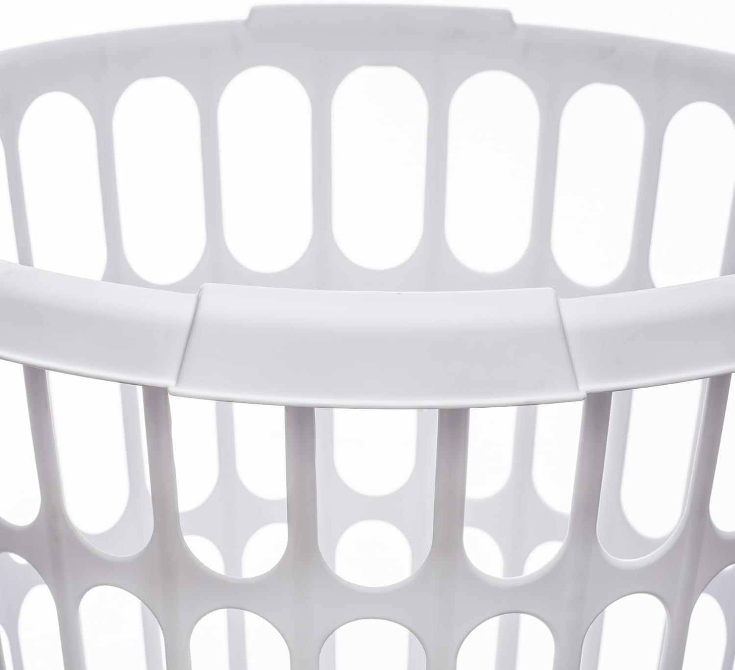 10-Pack Round White Plastic Laundry Basket, Suitable for Use in Bathrooms, Laundry Rooms, Bedrooms and Dormitories, Lightweight and Durable.
