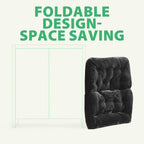 OAKHAM Comfy Chair for Adults, Soft Faux Fur Folding Lounge for Bedroom Living Room Dorm Rooms Flexible Reading Chair for Teens Kids, X-Large Foldable (Faux Fur-Charcoal Black)