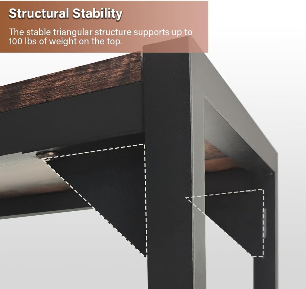 Industrial 33" Narrow Console Table, Sofa Table for Entryway, Couch Tabl...
