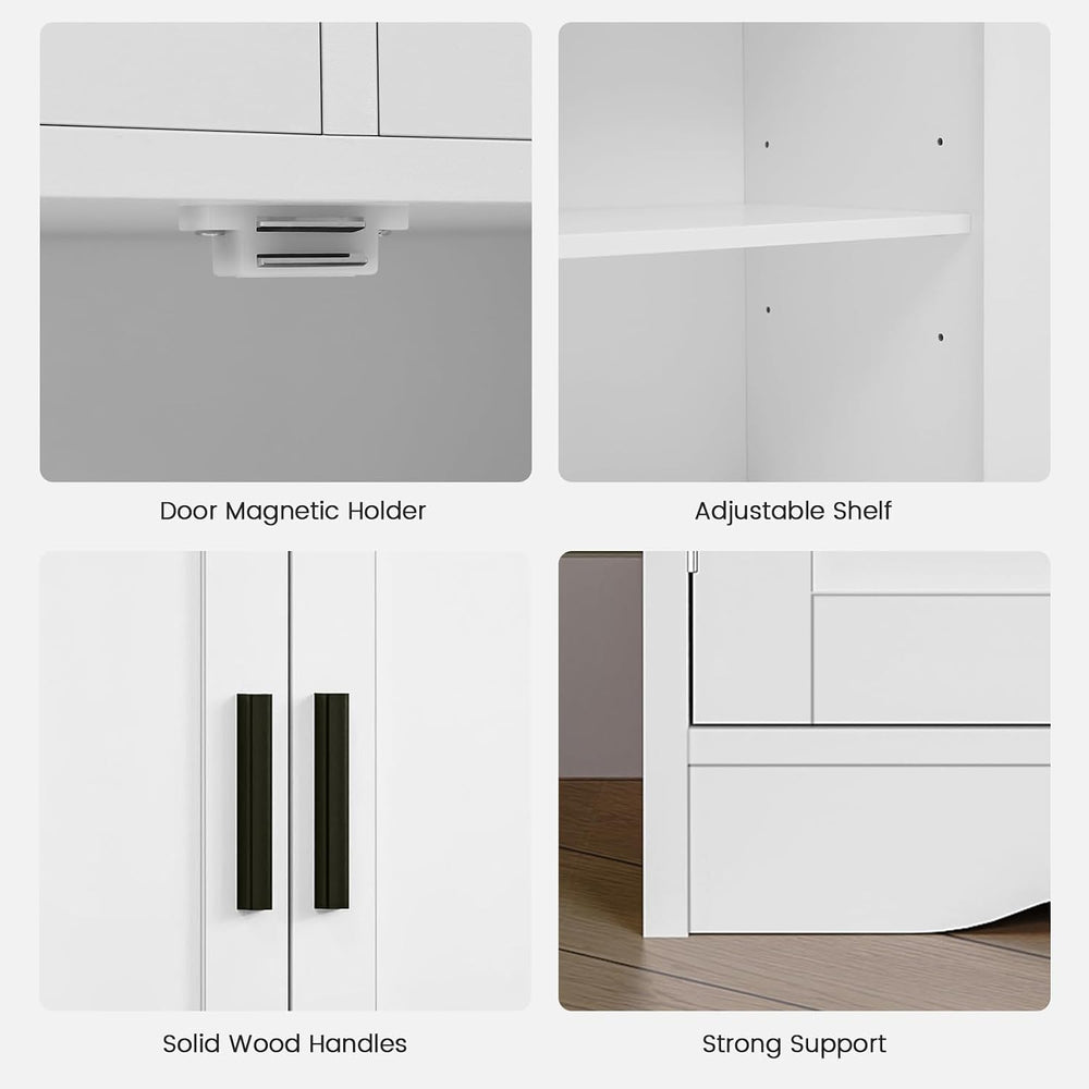 Iwell Bathroom Storage Cabinet with 2 Drawers, Small Kitchen Pantry Cabinet