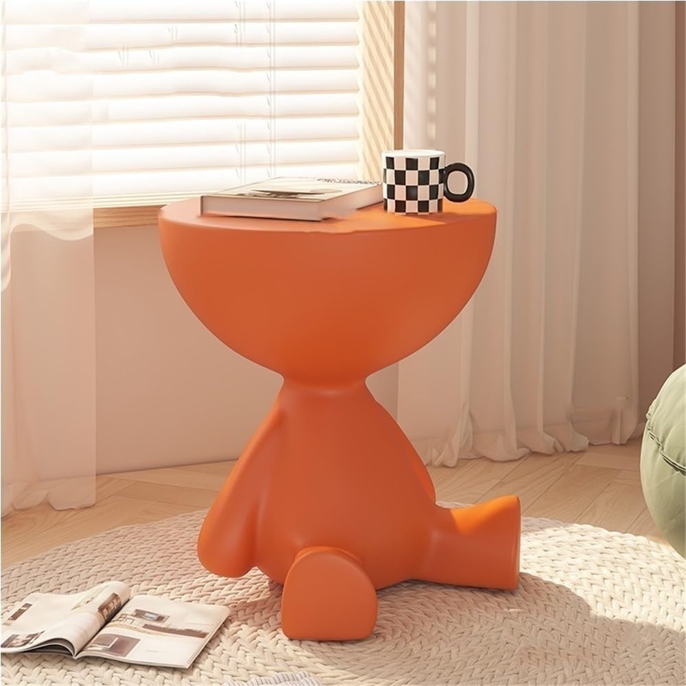 Round End Table with Storage, Cute Sofa Side Table, Versatile Nightstand, Mod...