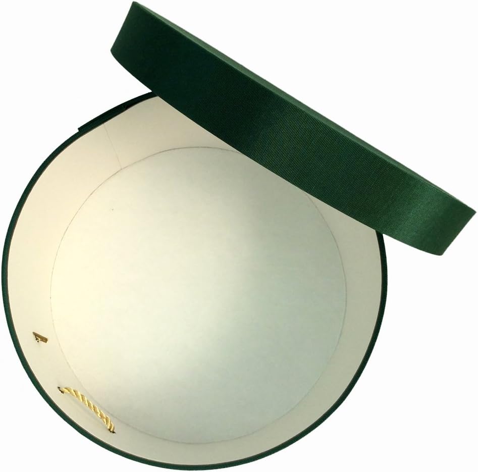 Sarah's Hat Boxes Classic Dark Green Hat Box – 11" x 5.5" (Dia. x Ht.) Handmade in USA – Odorless Non-Toxic Adhesive, Cording Handle – Premium Storage for Hats & Accessories