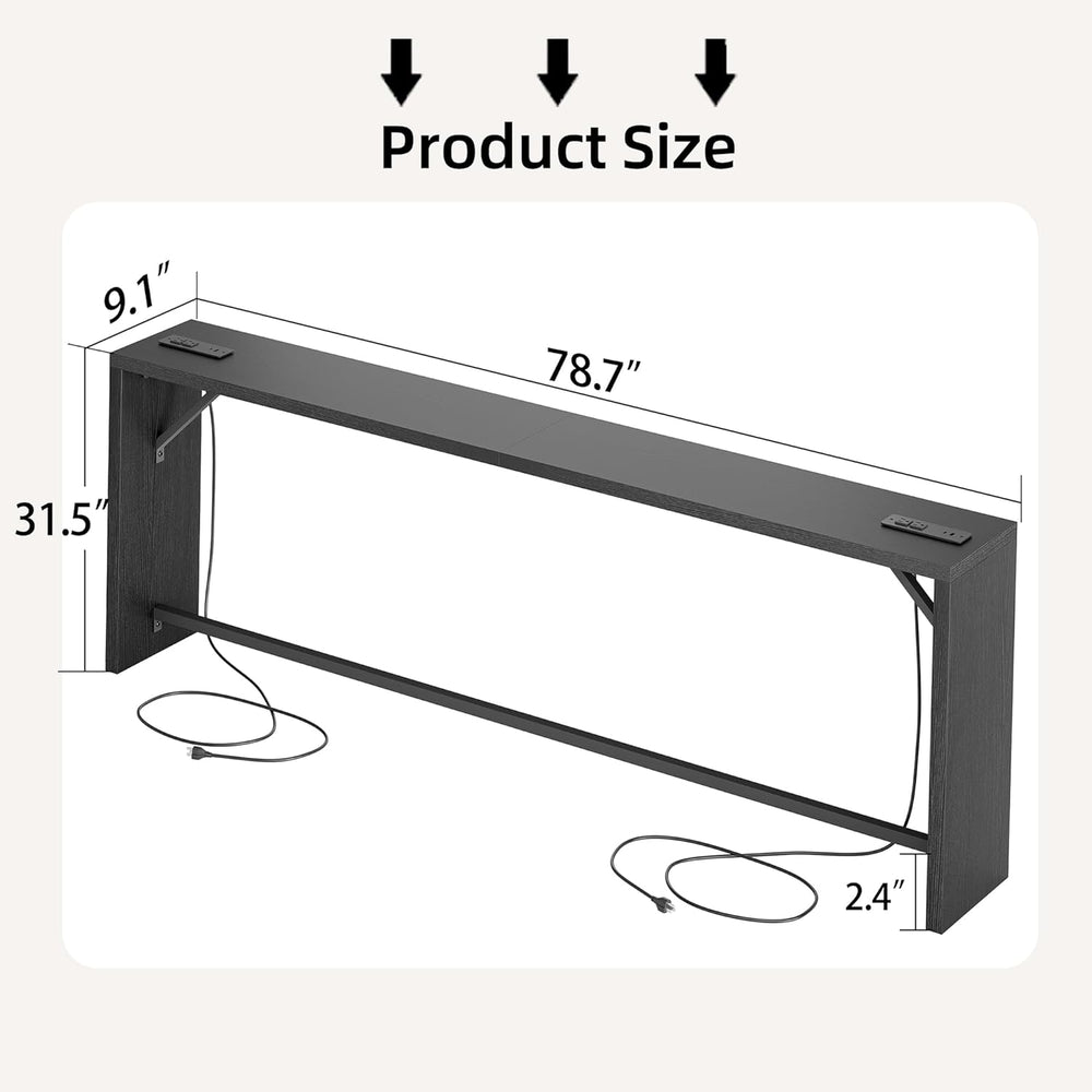 TIQLAB Sofa Table, 79''L x 9.1''W (1.2'' Thickness) L...