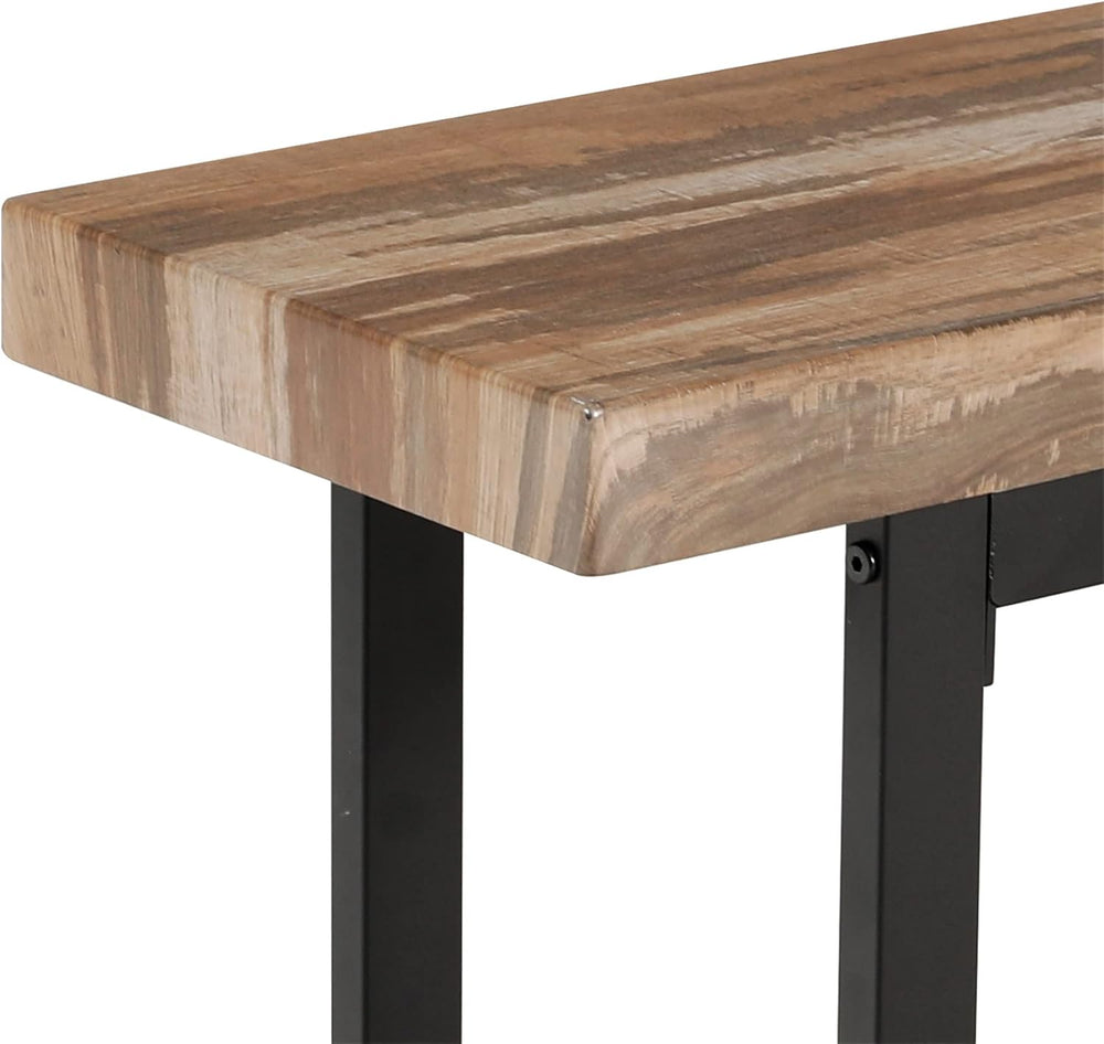 59" Farmhouse Dining Bench Pair 2, Wooden Bench Seat Kitchen Table, Brow...