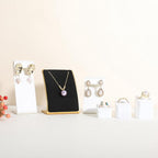 GemeShou Black Necklace display stand, Velvet Jewelry necklace display holder for selling, small metal earring neck storage organizer, online jewelry photography props【Black】