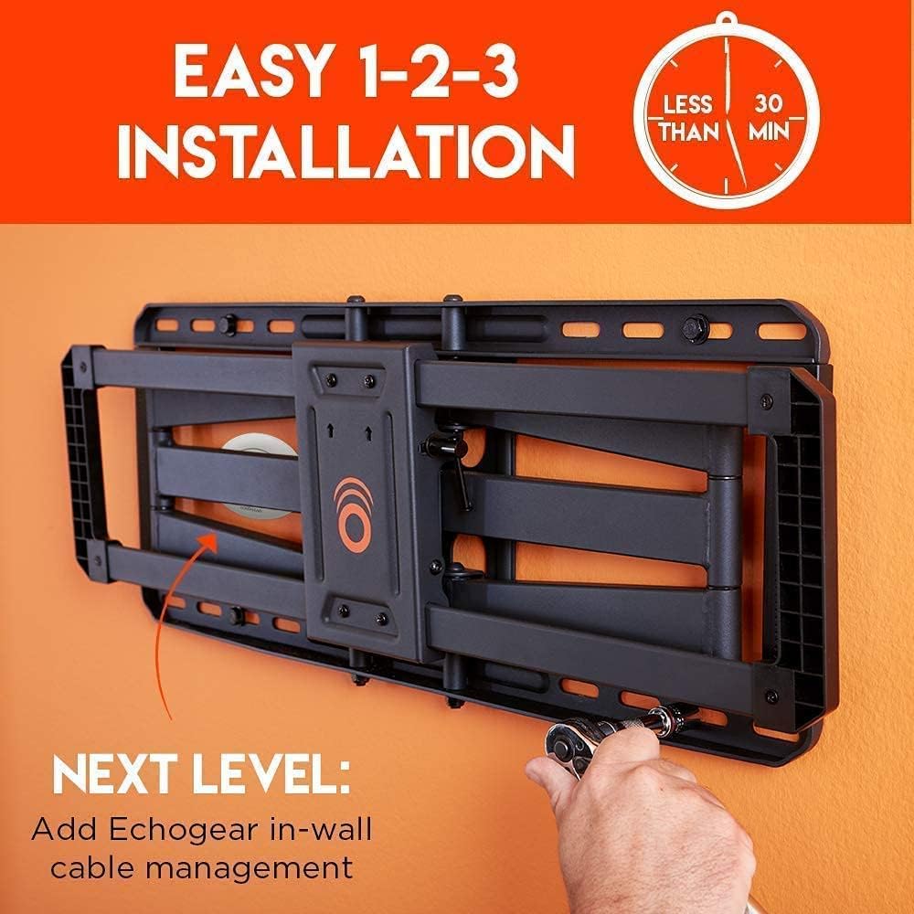 ECHOGEAR Full Motion TV Mount & in Wall TV Cable Hider Bundle - Mount TVs...