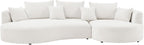KEVINSPACE 128.15" Sofa Couch Modern Curved Cloud Round Sectional Couches Comfy with Pillows Luxury Chaise L Shape Upholstery for Living Room Apartment White Right Hand Facing