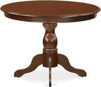 East West Furniture HBDU3-MAH-W 3 Piece Dining Room Table Set Contains a Round Kitchen Table with Pedestal and 2 Dining Chairs, 42x42 Inch, Mahogany