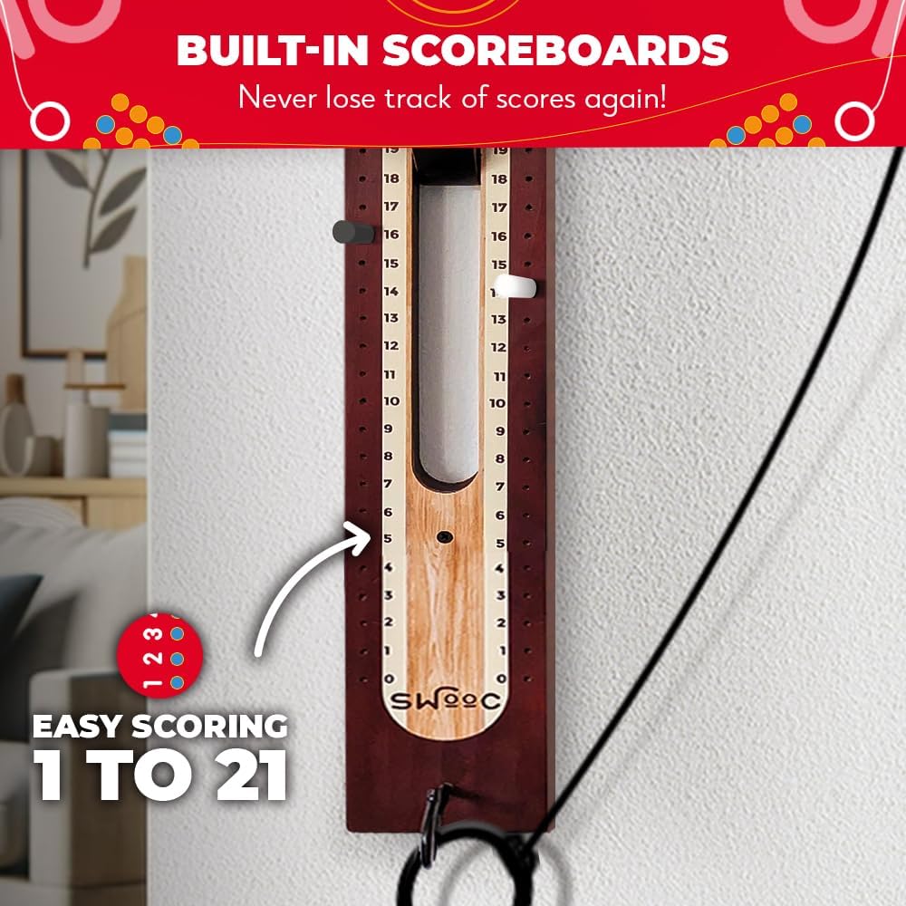 Swooc Games® - Hideaway Hook and Ring Game On A String - Weather Resistant &a...