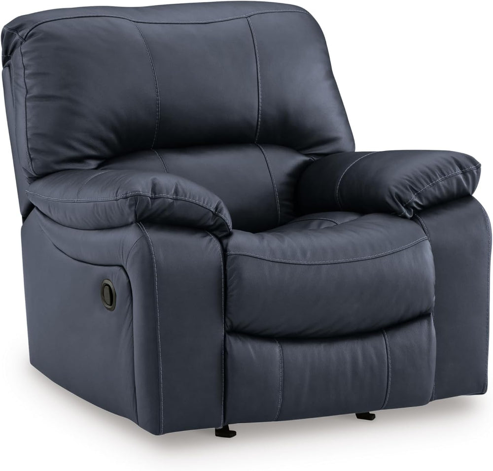 Signature Design by Ashley Leather Power Rocker Recliner Chair, Ocean Blue