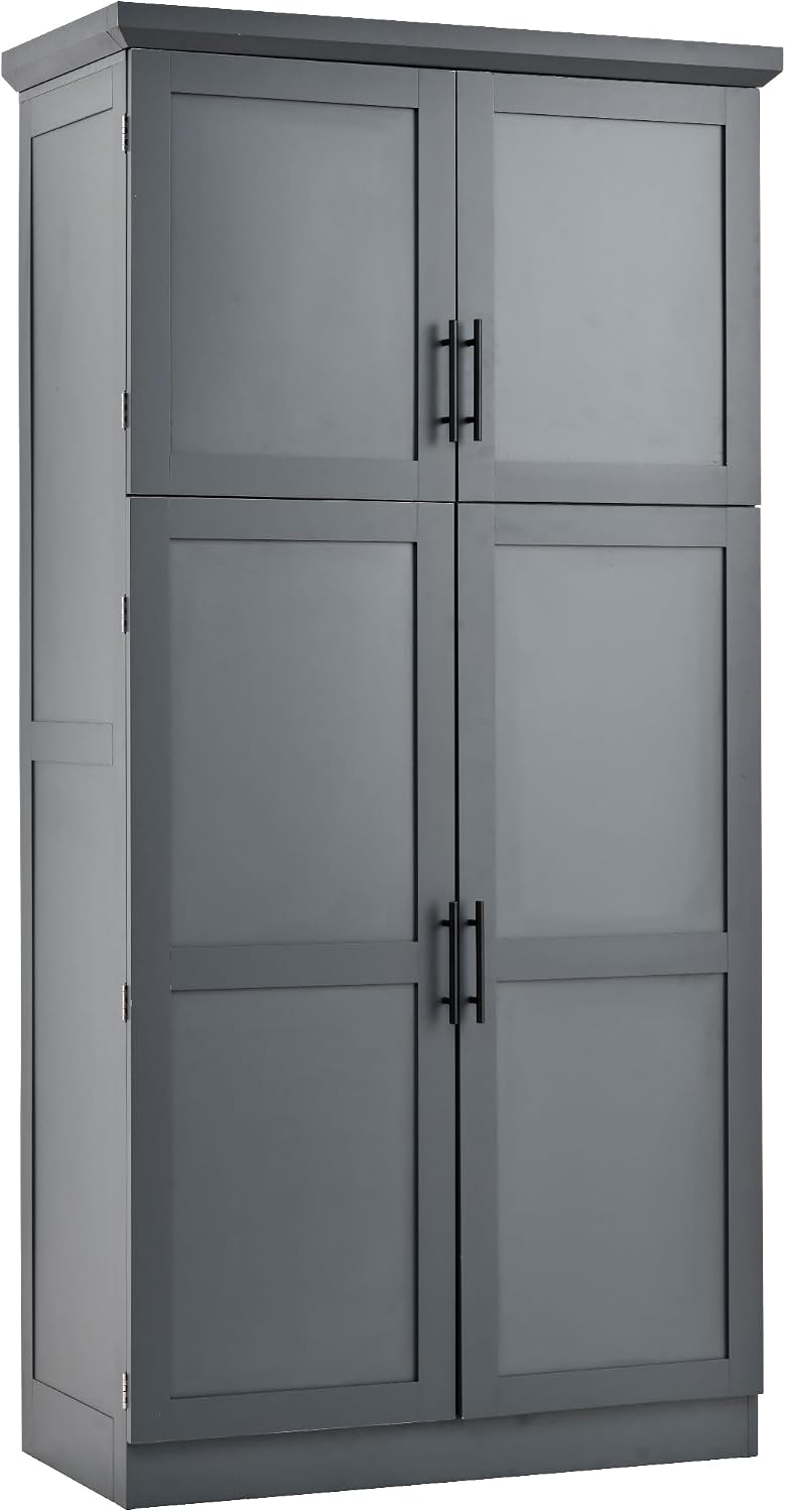 SOFTSEA Freestanding Kitchen Pantry Cabinet, Tall Storage Cabinet with Adjust...