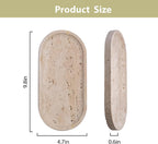 Beige Travertine Vanity Tray | Natural Stone Bathroom Organizer | Perfume & Jewelry Storage for Spa, Bedroom, Kitchen | Non-Slip Waterproof Design,11.8"x7.8"x0.6"