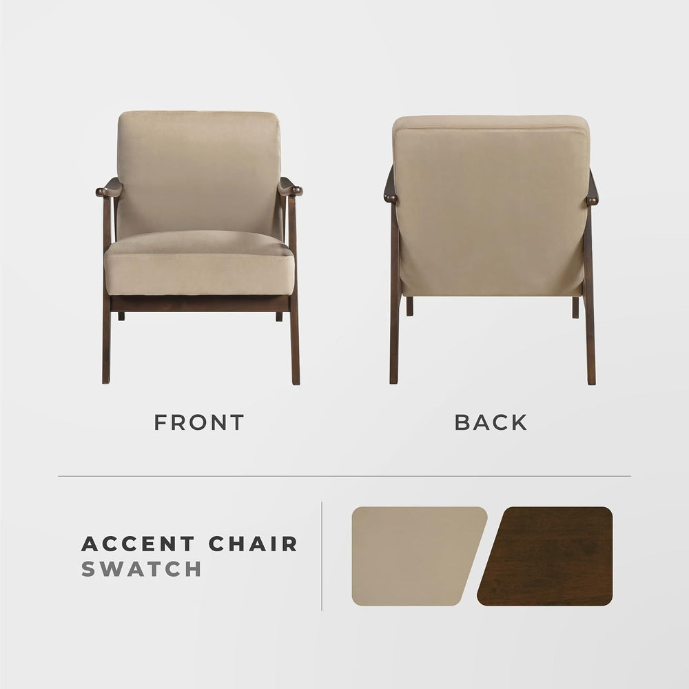 Lexicon Mid Century Modern Chair Velvet Accent Chair for Living Room Chair w/...