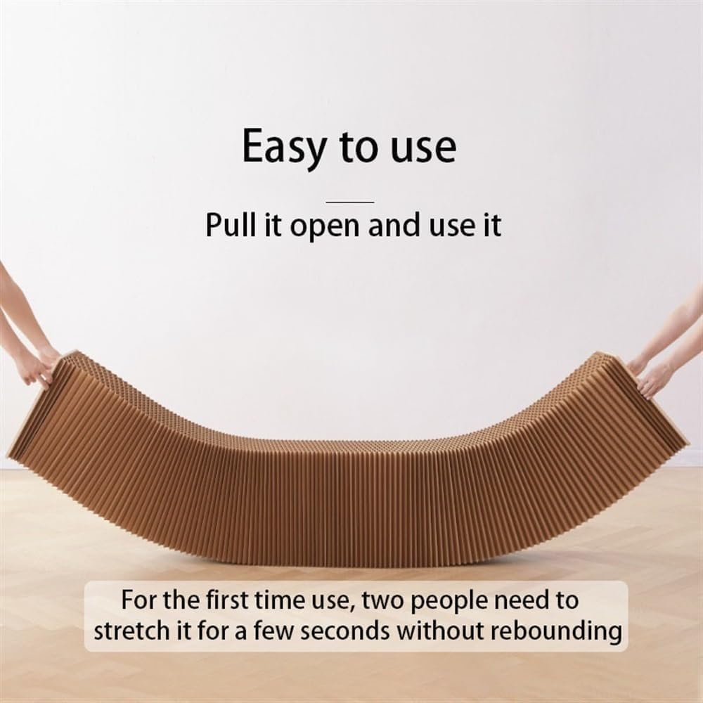 Folding Paper Stool with Cushion, 330 lbs Honeycomb Paper Bench, Accordion Telescopic Portable Kraft Paper Bench for Versatile Seating in Living Room, Office, Decorative Chair Stool (Red, 6 Seats)