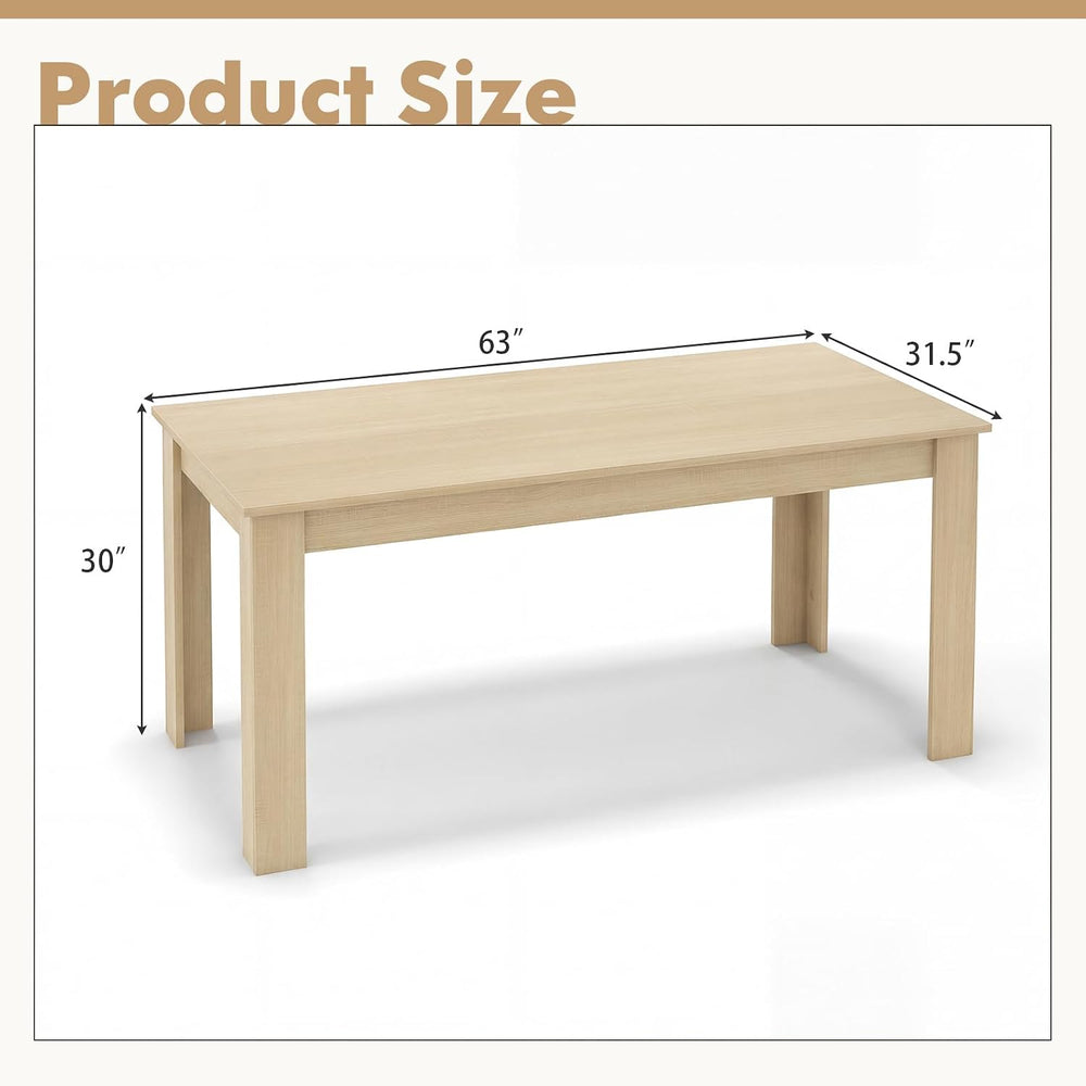 GOFLAME Dining Table for 4-6 People, 63” Modern Kitchen Table with L-Shaped L...