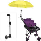 Stainless Steel Umbrella Stand, Adjustable Telescopic Umbrella Holder with 360 Degree Rotation for Bicycle Baby Stroller MBC Pram Handlebar