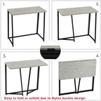 WOHOMO Folding Desk, Small Writing Desk 39.4", Space-Saving Foldable Laptop Table Writing Workstation for Home Office, Easy Assembly, Grey