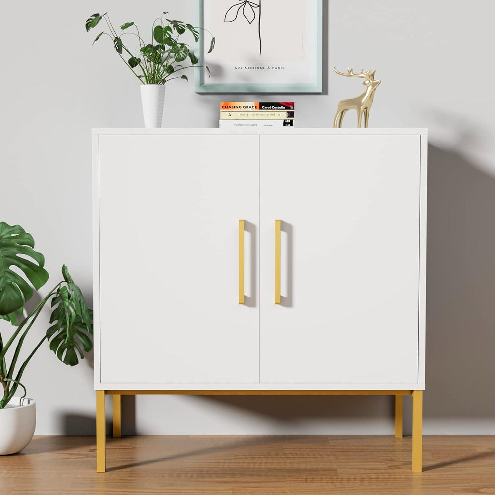 CARPETNAL Siedeboard Buffet Cabinet, White Side Storage Cabinet with Doors an...