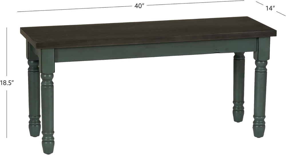 Powell Furniture Willow Dining Bench, Multicolor, 40”W x 14.02”D x 18.31”H