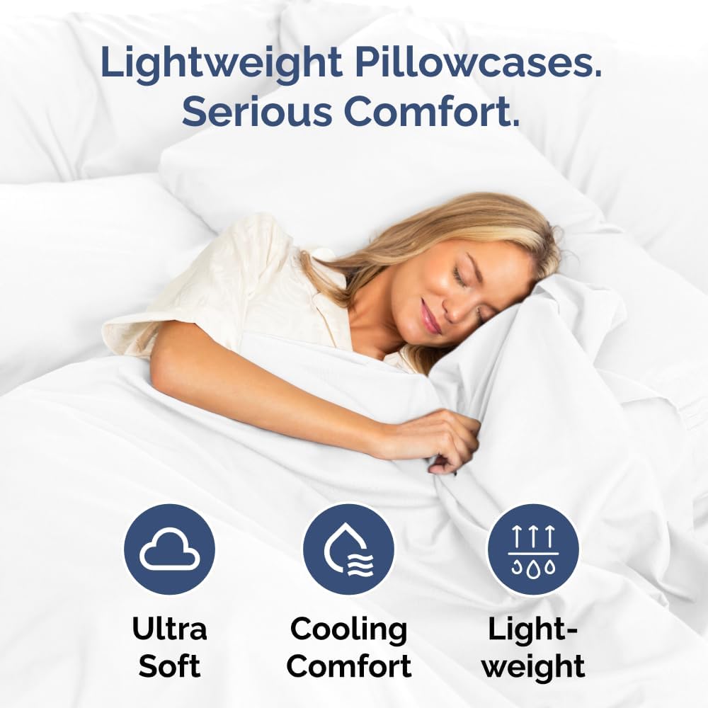 King Pillow Cases - 4 Pack - Super Soft Pillowcase Covers - Envelope Enclosure - Hotel Quality Pillow Protectors - Wrinkle Free, Fade, Shrink & Stain Resistant - Machine Washable - 20" x 40" (White)