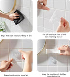 5 Slots Toothbrush Holder Wall Mount with Cover, Self Adhesive Toothbrushes Storage Organizer Perfect for Dorm Bathrooms and Shower, Holds 5 Toothbrushes. (White)