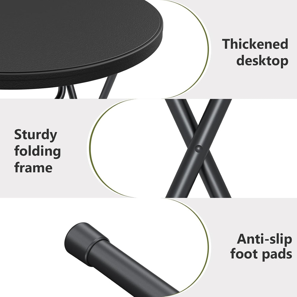 2 Pack Cocktail Table, 32 Inch Folding Table, High Top Round Tables, Black | ...