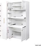 Modern Multi-Functional Cabinet, Farmhouse Storage Cabinet with 4 Doors, for Kitchen Dining Room,for Kitchen Home