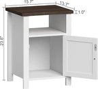 ChooChoo Farmhouse Nightstands Set of 2, Rustic Vintage End Side Table with Storage for Bedroom Living Room, White