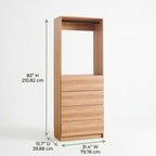 Prosper 32" Oak Wood Walk-in Closet with Four Drawers