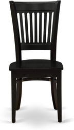 East West Furniture LGVA5-BLK-W 5 Piece Kitchen Table & Chairs Set Includes a Rectangle Dining Room Table with Butterfly Leaf and 4 Solid Wood Seat Chairs, 42x84 Inch, Black