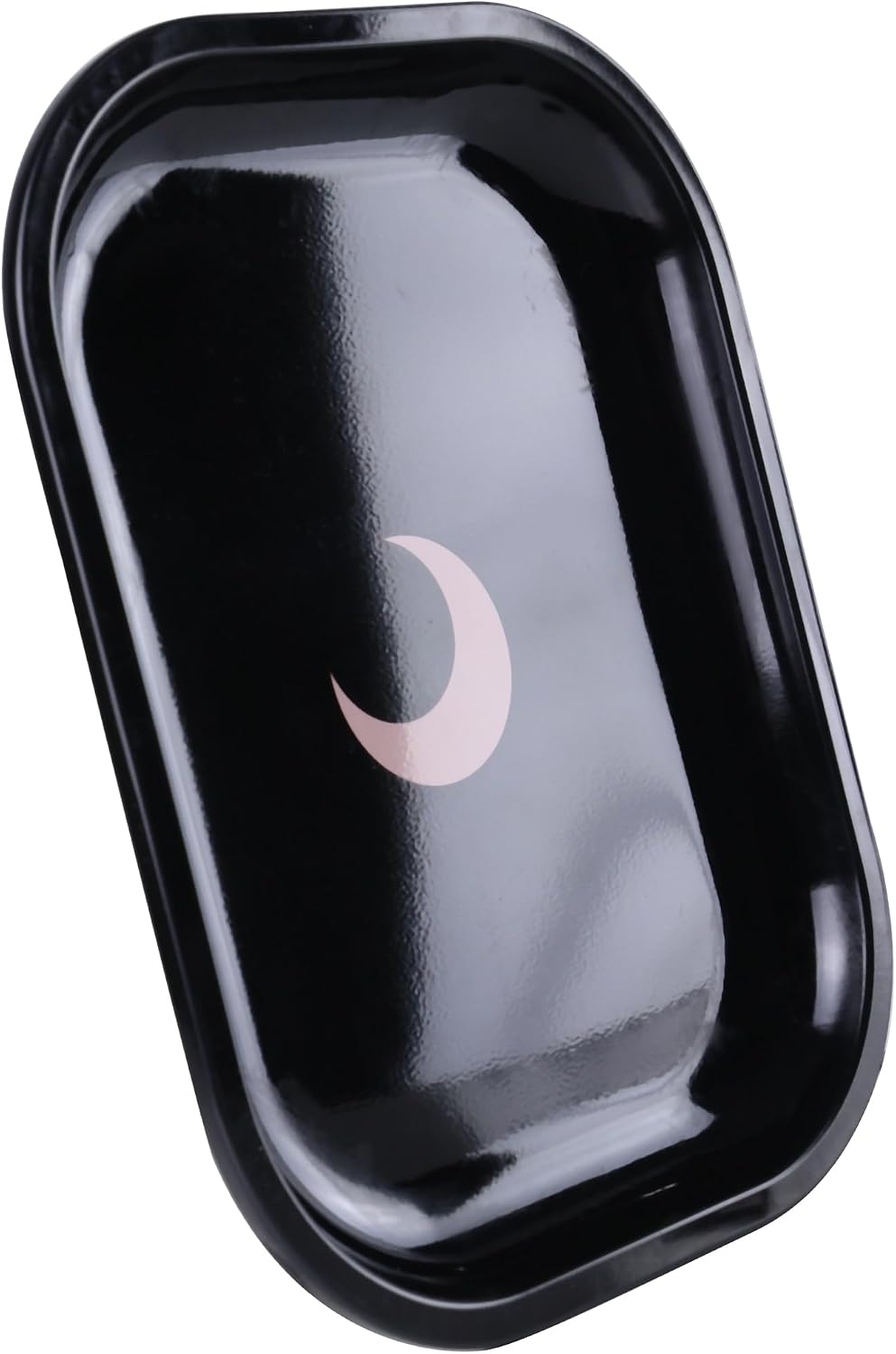 Small Metal Jewelry Tray with Lid - Lightweight Makeup Tray - Curved Edges & Smooth Surface - 5.5 x 7” Decorative Tray for Bathroom, Home Décor, Perfume, Candle, Keys Tray