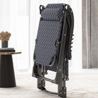 Folding Sun Lounger Adjustable Reclining Lounge Chair Gravity with Pillow and Massage Armrests(A)