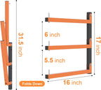 Lumber Rack Wall Mount, Lumber Storage Rack, Heavy Duty Wood Storage Racks with 9-Level System, 1080 lb Substantial Garage Wood Organizer, Orange Lumber Metal Racks for Indoor and Outdoor (6 PACK)