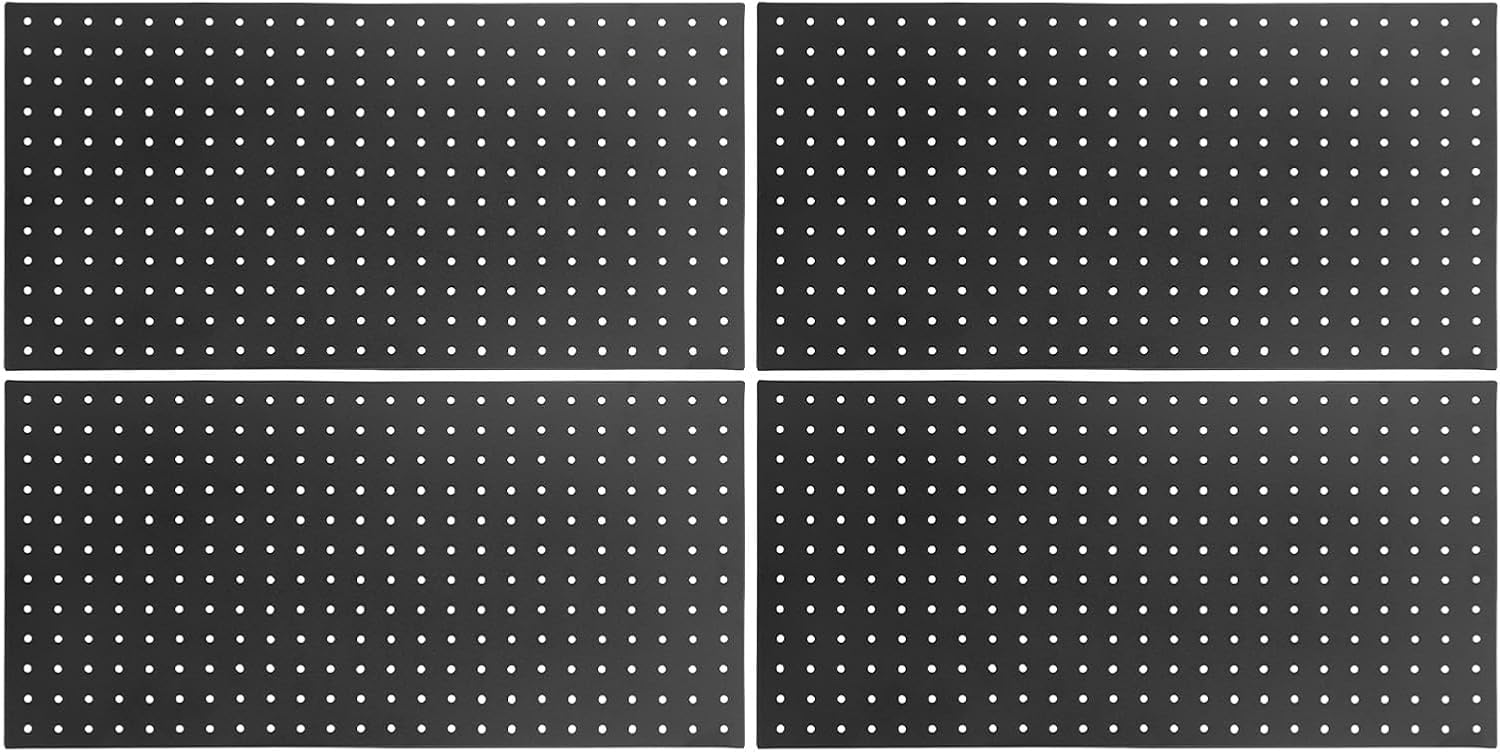 Keenso Pegboard Accessories, Metal Wall Panels Set with Hooks and Bins, Customizable Tool Storage System for Garage and Workbench