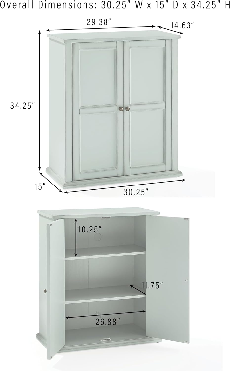 Crosley Furniture Holbrook Traditional Stackable Kitchen Storage Pantry, Acce...