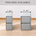 Narrow Nightstand, Solid Wood Night Stand for Small Spaces, Couch, Gray Color 7.87in Wide