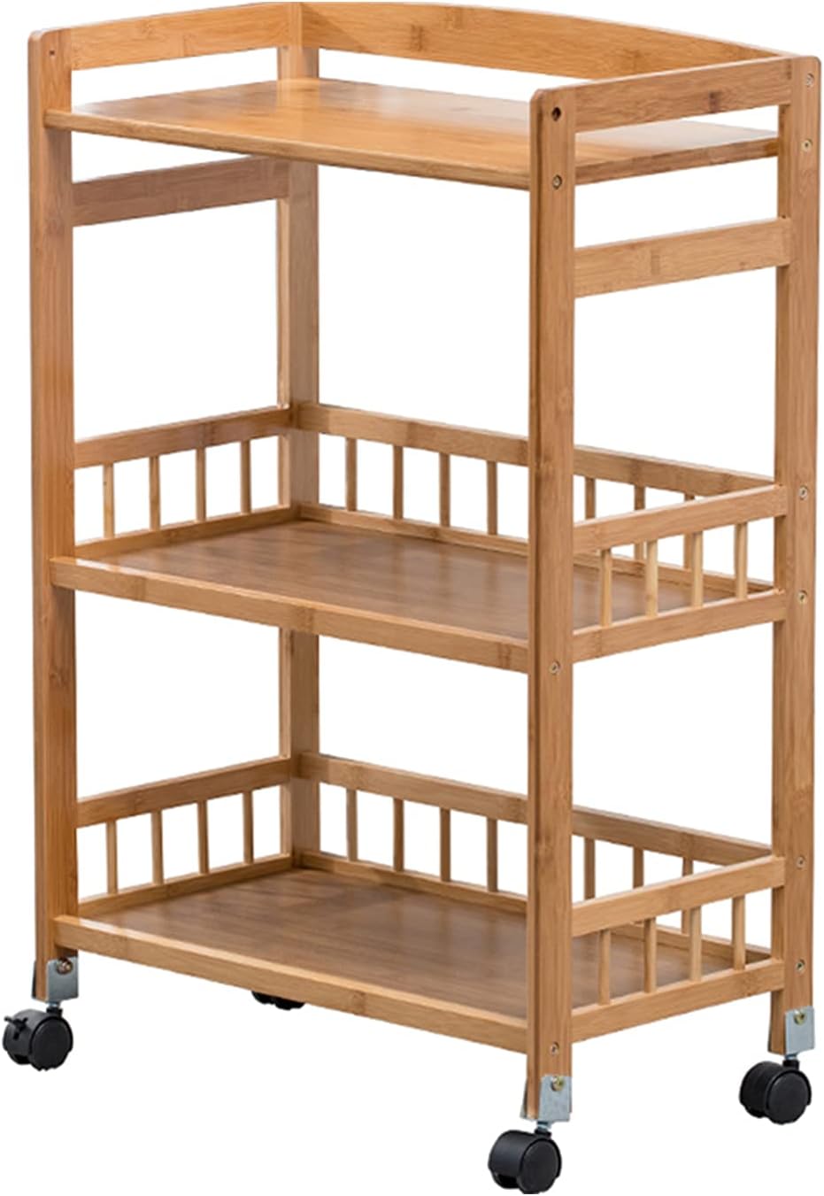 Kitchen Carts on Wheels with Storage, Rolling Storage Cart with Handles, Lock...