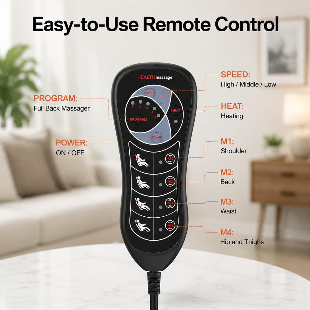 SLOTHMORE Vibration Back Massager for Chair with Heat, Chair Massager Pad wit...