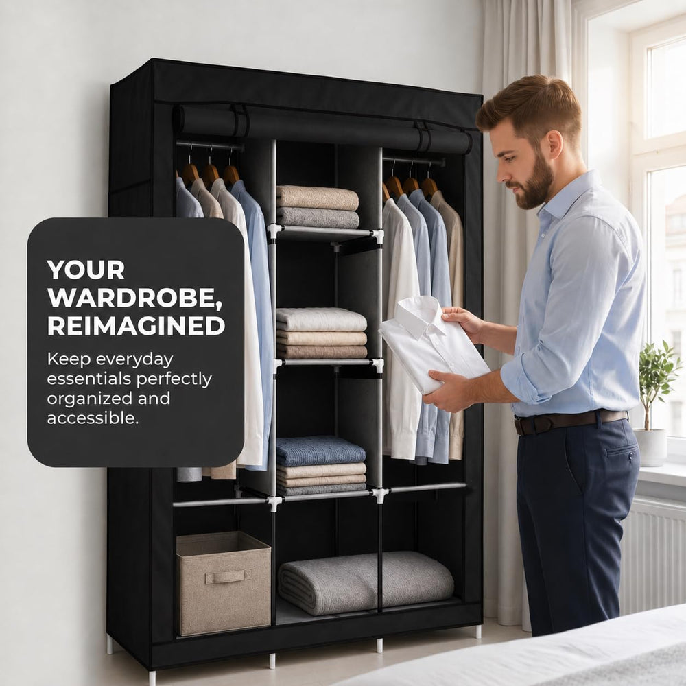 American Dream Heavy Duty Storage Closet, Black, 50.3" W x 18" D x ...