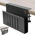 Desk Side Storage, Under Desk Storage, No Drill Steel Hanging Desk Organizer, Laptop Holder, Desk Storage Holder for Office & Home.(Black)