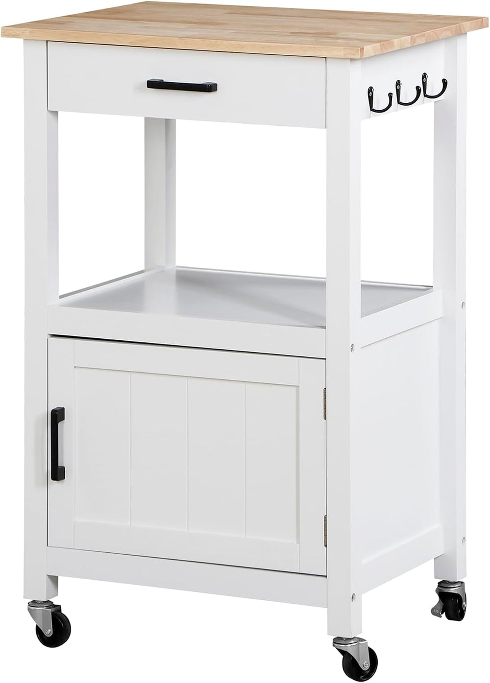 ZENY Rolling Kitchen Island Cart with Storage Cabinet and Shelf, Kitchen Cart...