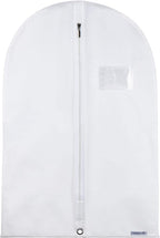HANGERWORLD Kids Garment Bag, 30inch x 18inch White Breathable Clothes Cover for Baby Toddler and Child
