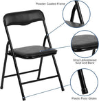 Flash Furniture Mindy Kids 5-Piece Folding Table and Chairs Set for Daycare and Classrooms, Children's Activity Table and Chairs Set, Black